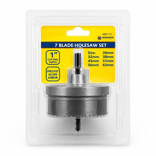 Marksman 7 Blade Holesaw Set packaging front view