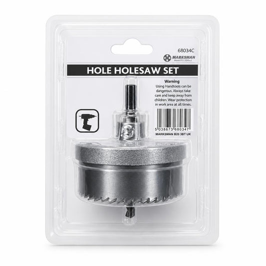 Marksman 7 Blade Holesaw Set packaging back view