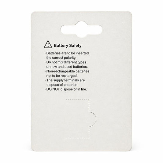 Back of DuNiverse NiMH Battery pack with safety instructions