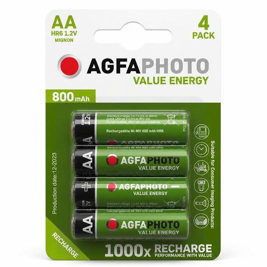 AgfaPhoto AA 800mAh Rechargeable Batteries - Front Packaging