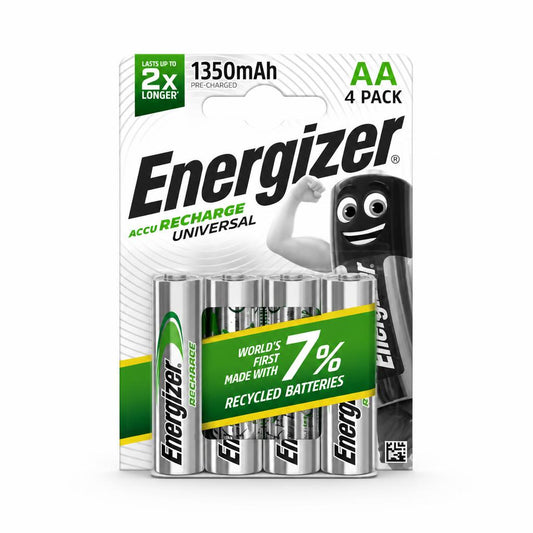 Front view of Energizer AA Rechargeable Batteries 4 pack