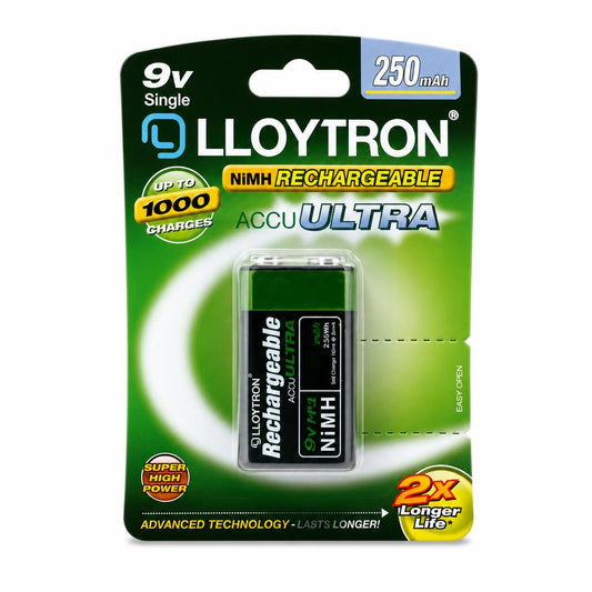 Lloytron 9V Rechargeable Battery packaging front