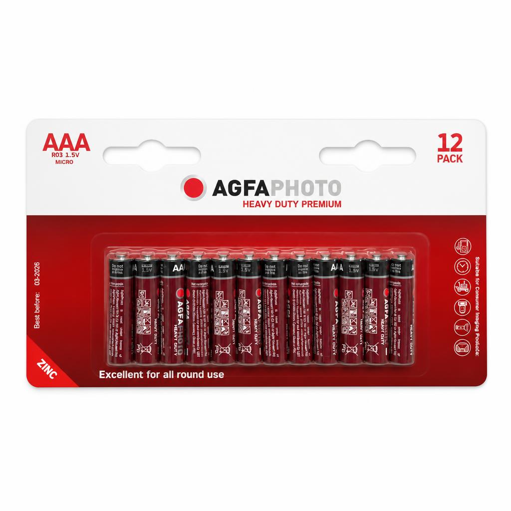 AGFAPHOTO Heavy Duty AAA Batteries Packaging Front