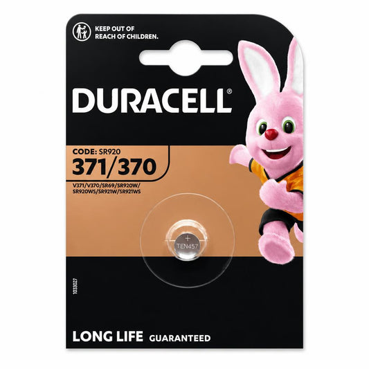 Front packaging of Duracell 371/370 Silver Oxide Battery