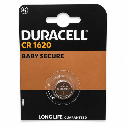 Duracell CR 1620 Baby Secure Battery packaging front view