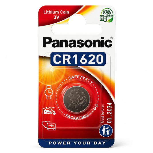 Panasonic CR1620 Lithium Coin Battery 3V front packaging