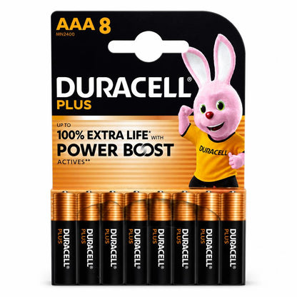 Duracell Plus AAA Batteries Pack of 8 Front Packaging