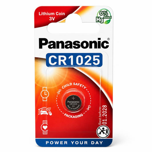 Front packaging of Panasonic CR1025 3V lithium coin battery