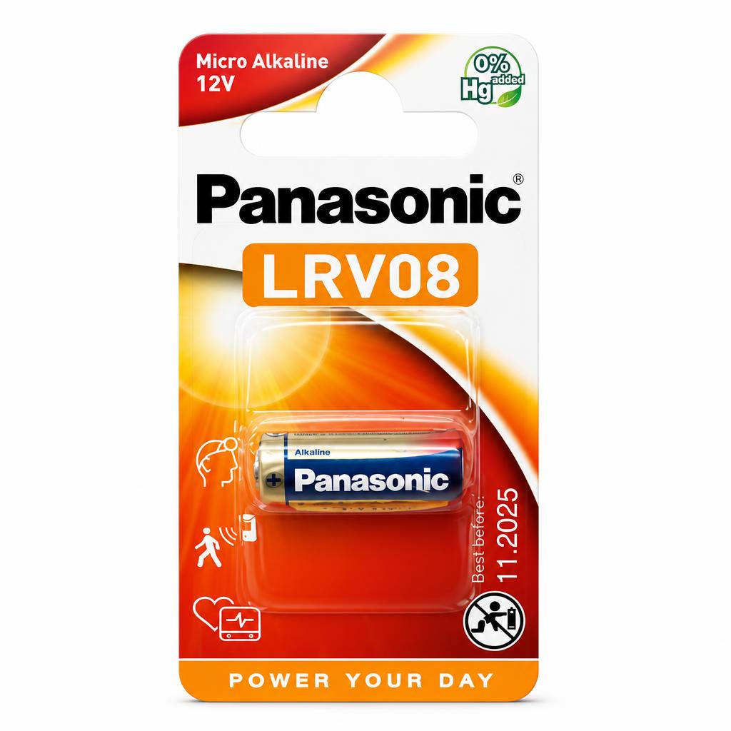 Front of Panasonic LRV08 Battery Packaging