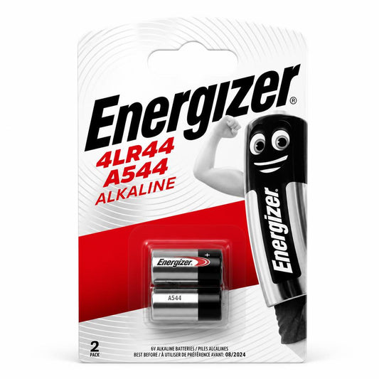 Energizer 4LR44 A544 Alkaline Batteries Front Packaging