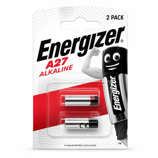 Front packaging of Energizer A27 Alkaline Batteries 2 Pack