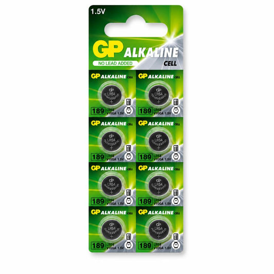 Front view of GP Alkaline Cell 189 pack of 10