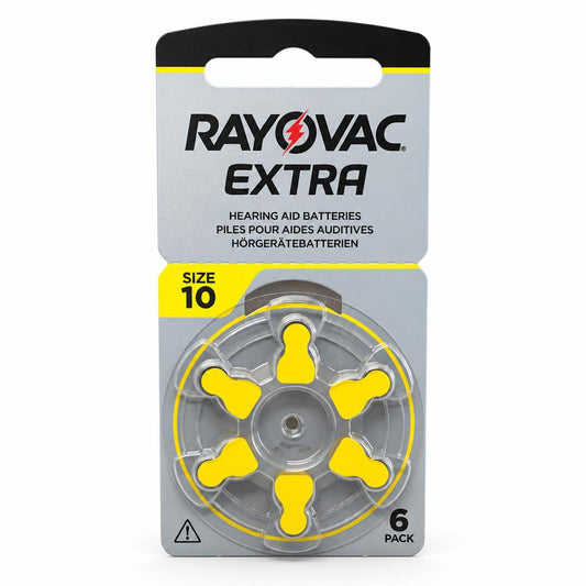 Rayovac Extra Hearing Aid Batteries Size 10 packaging front view