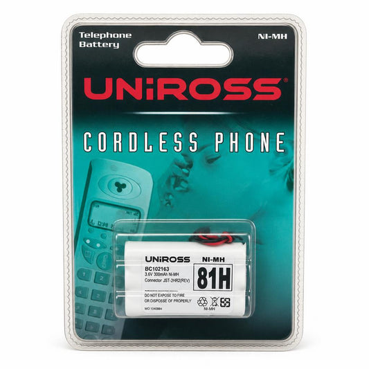 Front view of Uniross Cordless Phone Battery 81H packaging