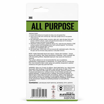 Swift Seal All Purpose Glue 30g packaging back