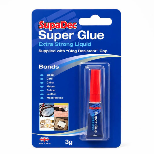 SupaDec Super Glue Extra Strong Liquid packaging front