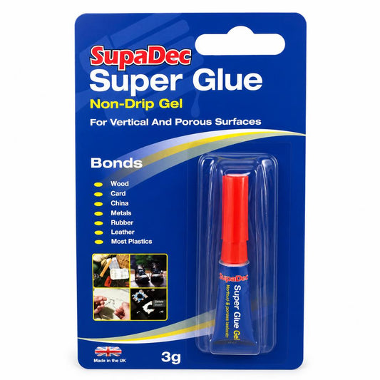 SupaDec Super Glue Non-Drip Gel packaging back