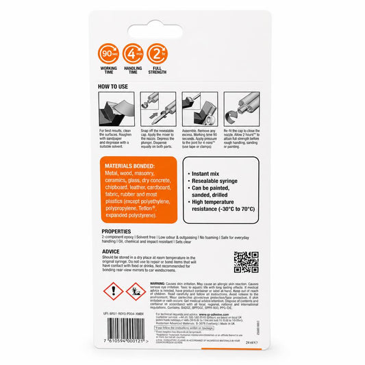 Back packaging of Araldite Instant 90 Sec Epoxy Adhesive