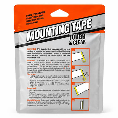 Blkbear Double-Sided Mounting Tape back packaging with instructions