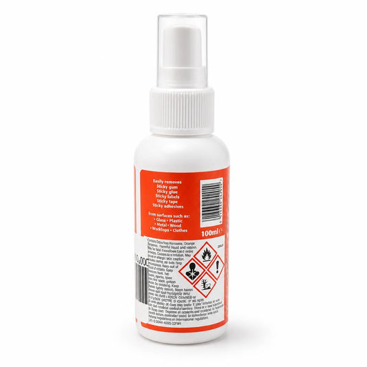 Back view of Sticky-Off Adhesive Remover bottle showing instructions