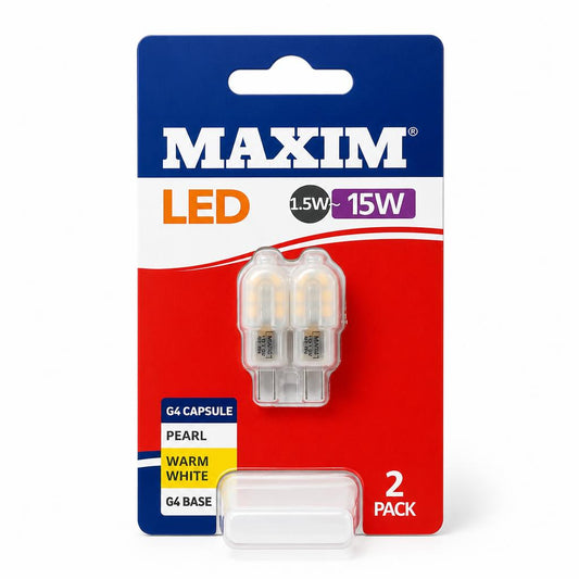 Maxim LED G4 Capsule Lights packaging front view