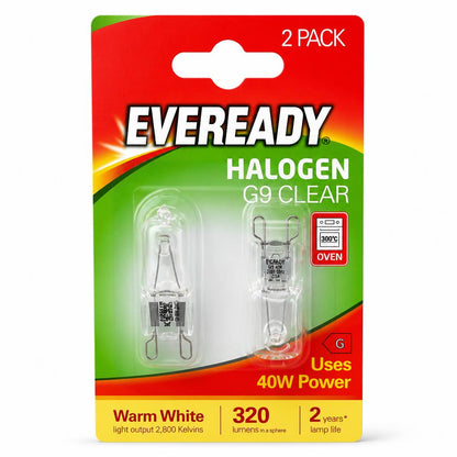 Front packaging of Eveready Halogen G9 40W Bulb
