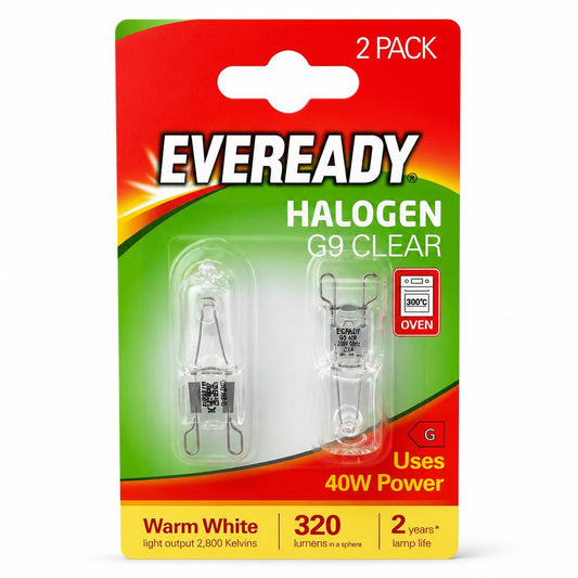 Front packaging of Eveready Halogen G9 40W Bulb