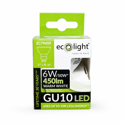 Ecolight GU10 LED bulb front packaging