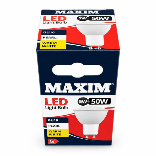 Maxim LED Light Bulb GU10 packaging front view