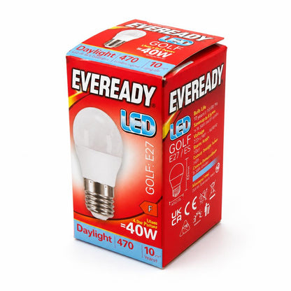 Eveready LED Golf E27 Bulb Packaging Front View