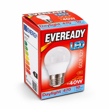 Eveready LED Golf E27 Bulb Packaging Back View