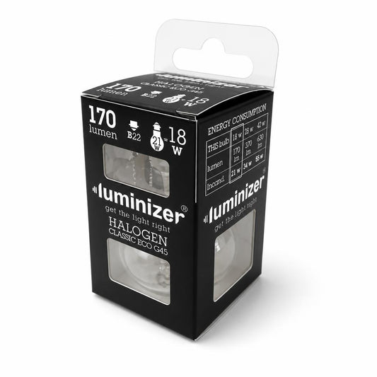 Luminizer Halogen Classic Eco G45 light bulb packaging front view