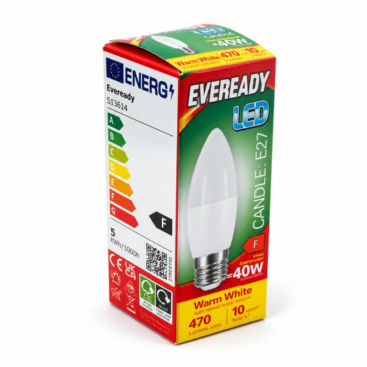 Eveready LED Candle E27 Light Bulb Packaging Back