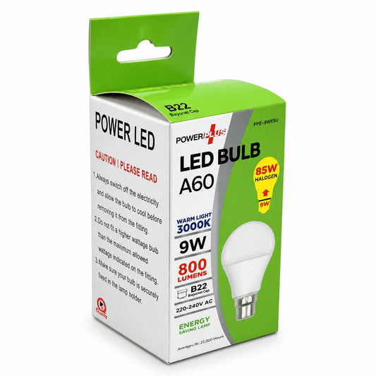 PowerPlus LED Bulb A60 packaging side view