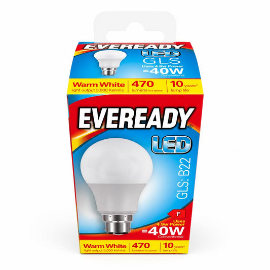 Eveready LED GLS Warm White Bulb packaging front