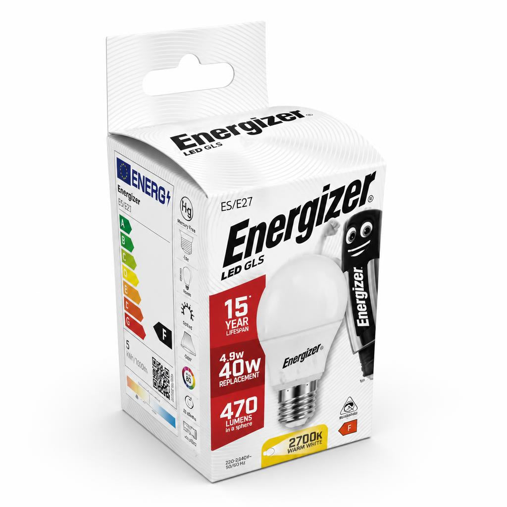 Energizer LED bulb packaging back view