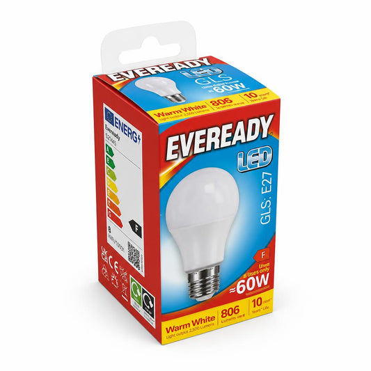 Eveready LED GLS Bulb E27 packaging back