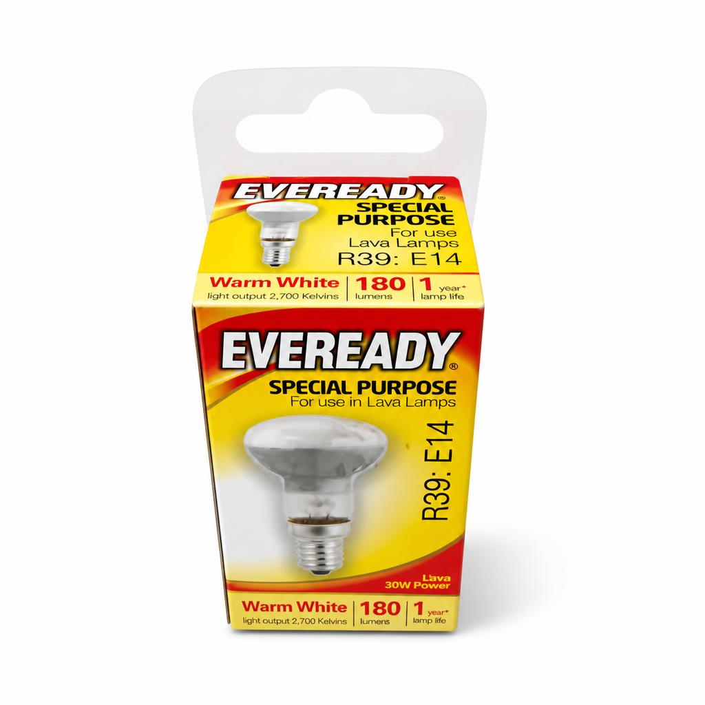 Eveready Special Purpose R39 E14 Lava Lamp Bulb packaging