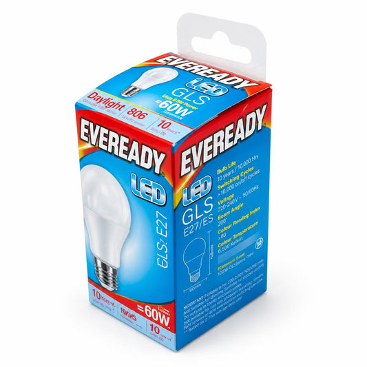 Eveready LED GLS Daylight Bulb packaging side view