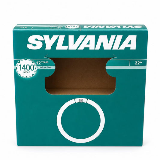 Front view of Sylvania Circular Fluorescent Light packaging