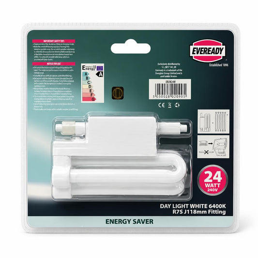 Eveready R7S Energy Saver Light Bulb Packaging Front