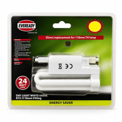 Eveready R7S Energy Saver Light Bulb Packaging Back