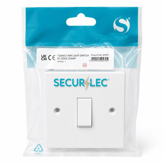 Securi-Lec 1 Gang 1 Way Light Switch packaged