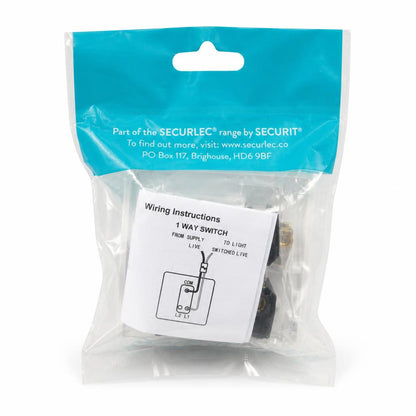 SECURLEC Cooker Switch packaging back view with wiring instructions