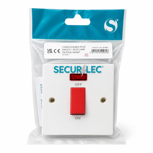 Secur Elec 1 Gang Double Pole Switch Packaging Front