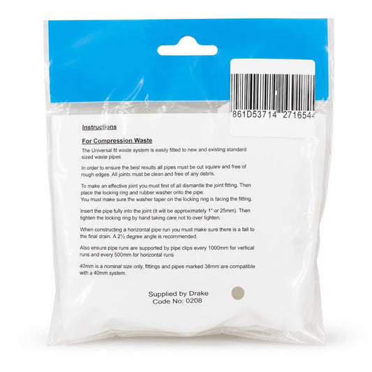 Make Replacement Washing Machine Trap Nozzle packaging back