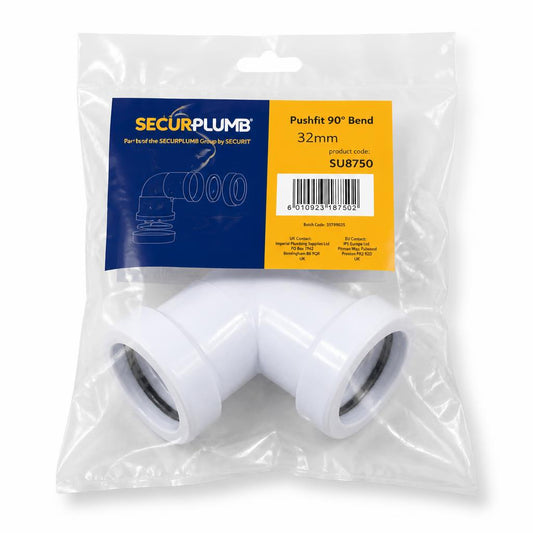 SecurPlumb Pushfit 90° Bend 32mm side view