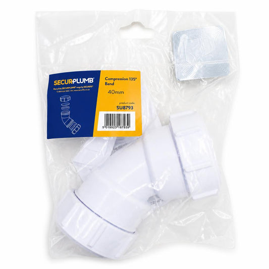 SecurPlumb Compression 135° Bend 40mm packaging front