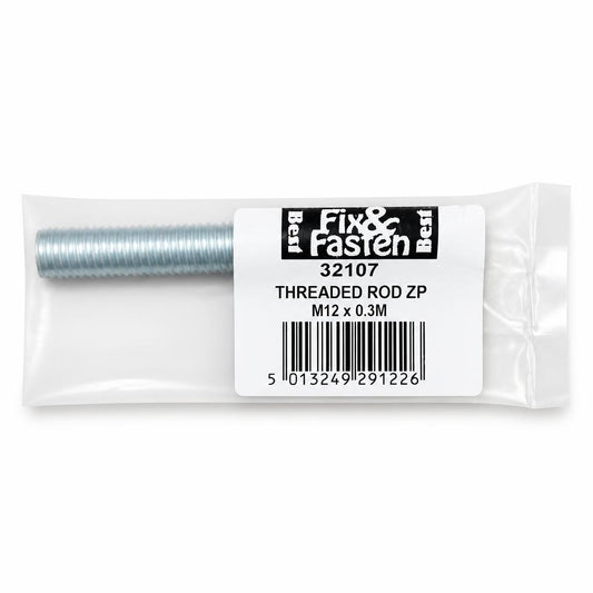 Close-up of Fix & Fasten Threaded Rod label