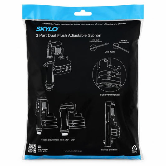 Viva Skylo Dual Flush Adjustable Syphon packaging back view